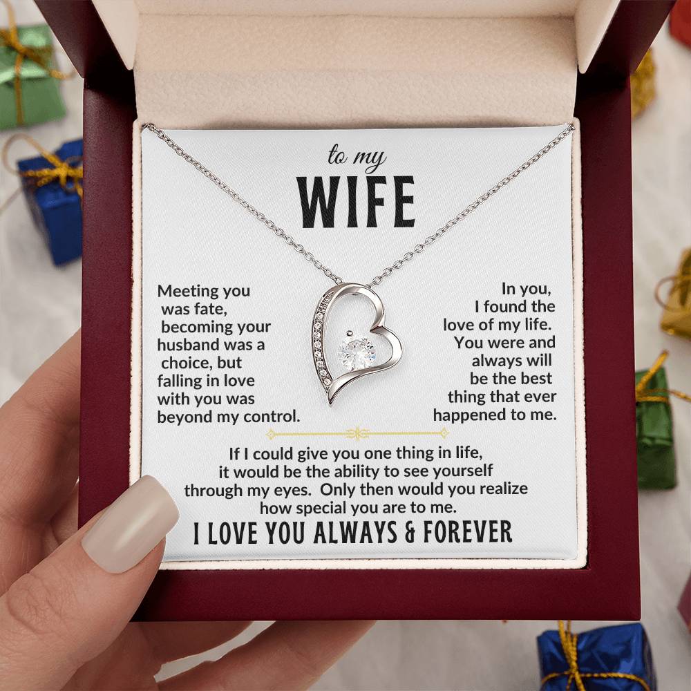 To My Wife | I Love You Always & Forever Necklace Gift