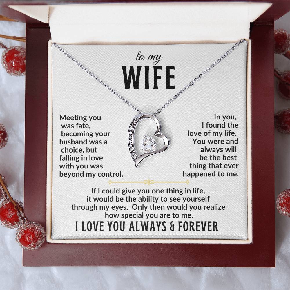 To My Wife | I Love You Always & Forever Necklace Gift