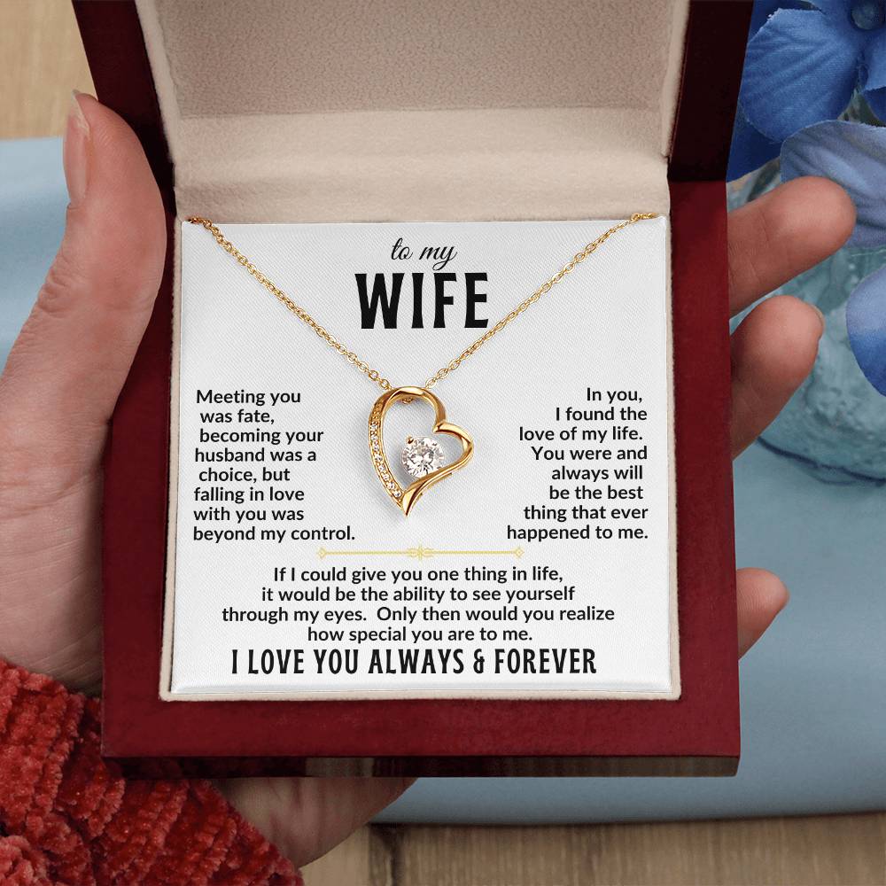 To My Wife | I Love You Always & Forever Necklace Gift