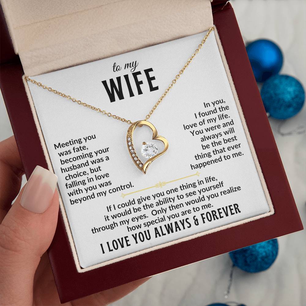 To My Wife | I Love You Always & Forever Necklace Gift