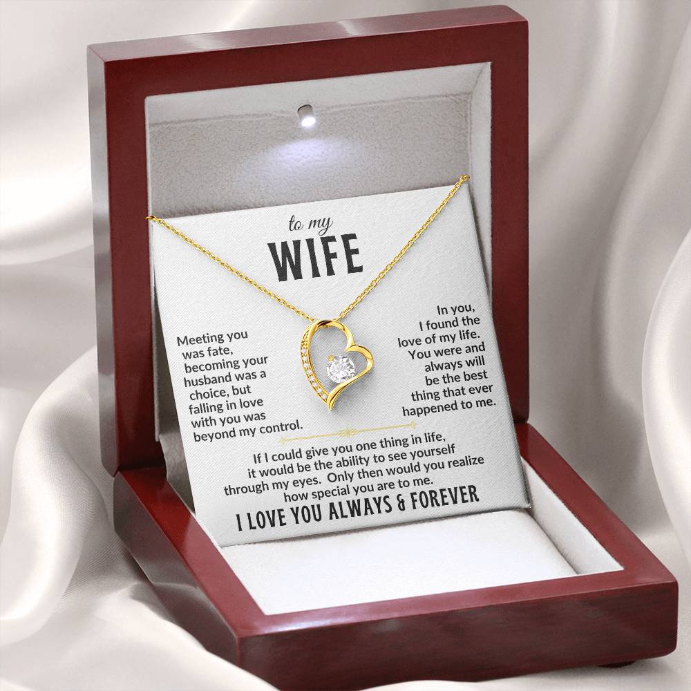 To My Wife | I Love You Always & Forever Necklace Gift