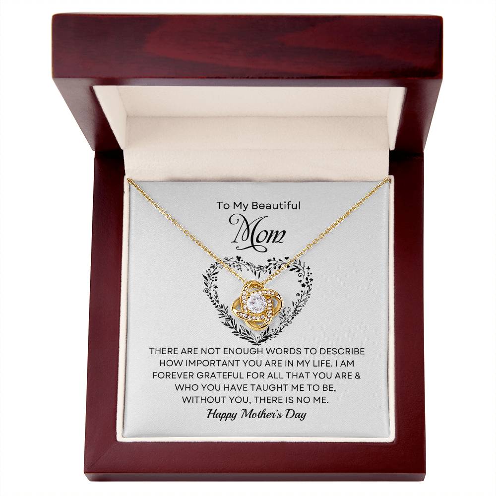 To My Beautiful Mom | Happy Mother's Day - Love Knot Necklace