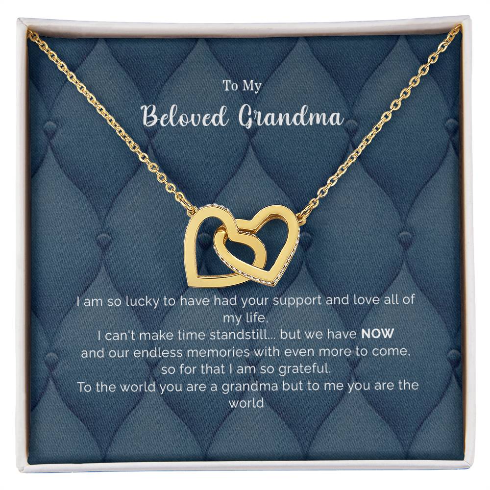 To My Beloved Grandma | Interlocking Hearts necklace