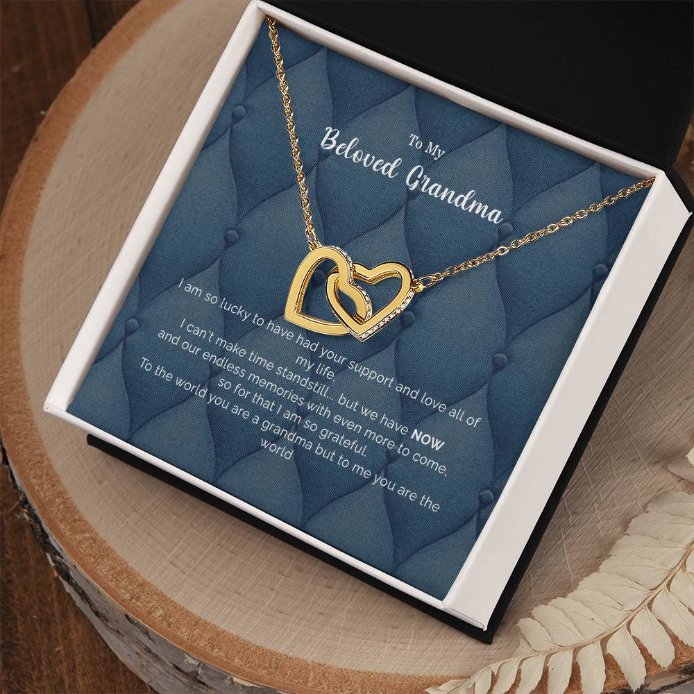 To My Beloved Grandma | Interlocking Hearts necklace