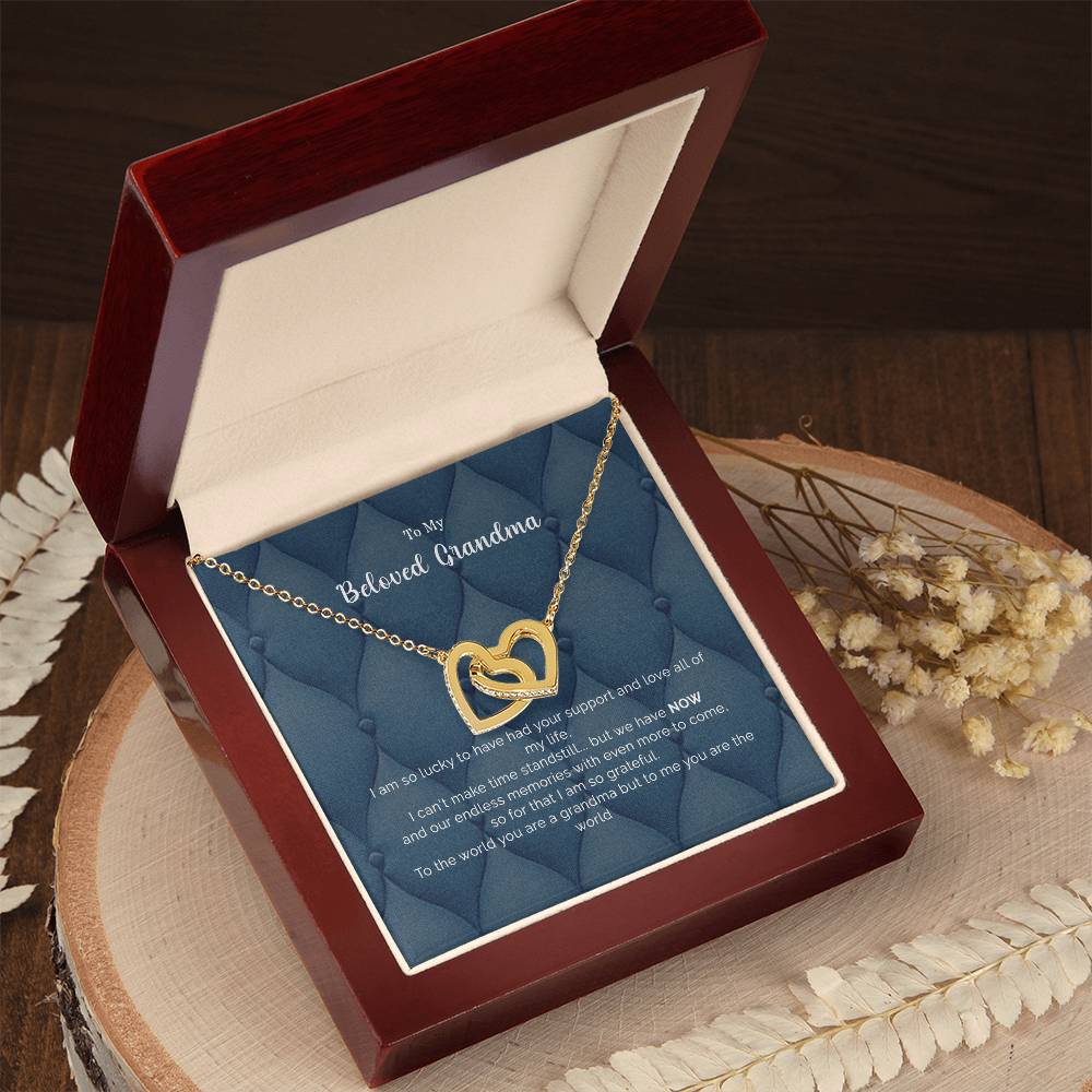 To My Beloved Grandma | Interlocking Hearts necklace