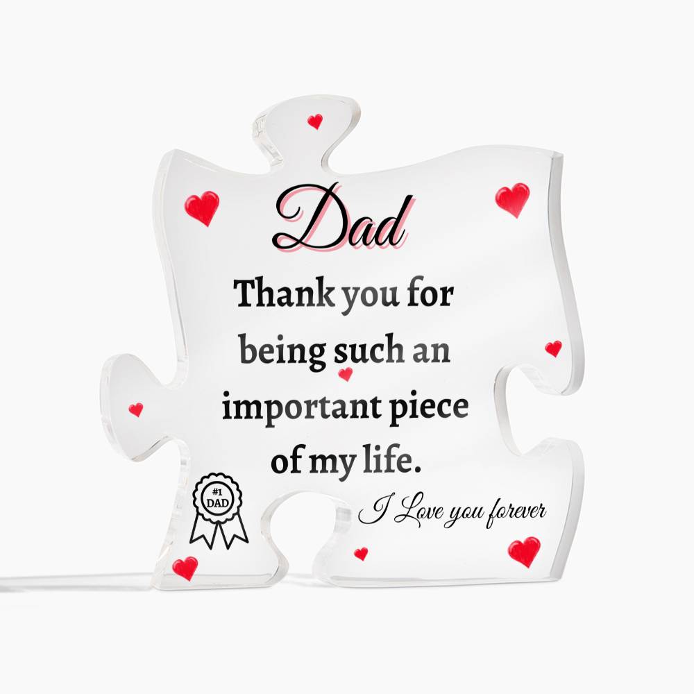 For Dad | Birthday Gift | Father's Day Gift | Printed Puzzle Acrylic Plaque