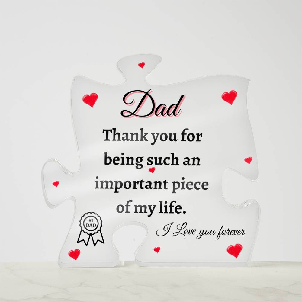 For Dad | Birthday Gift | Father's Day Gift | Printed Puzzle Acrylic Plaque