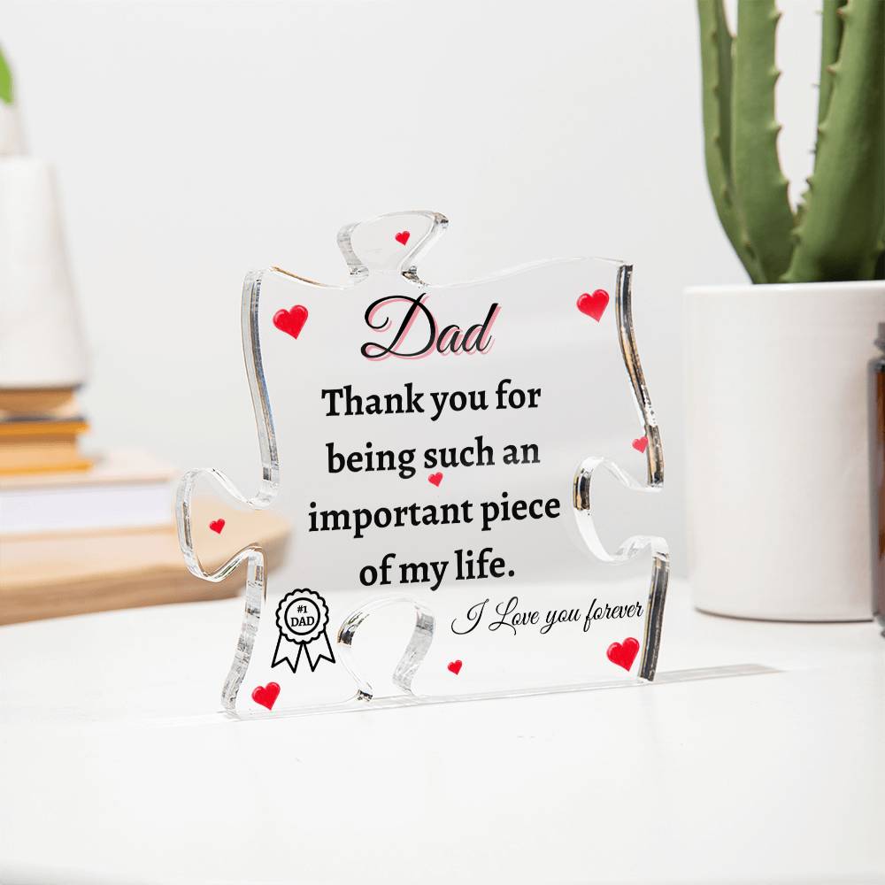 For Dad | Birthday Gift | Father's Day Gift | Printed Puzzle Acrylic Plaque