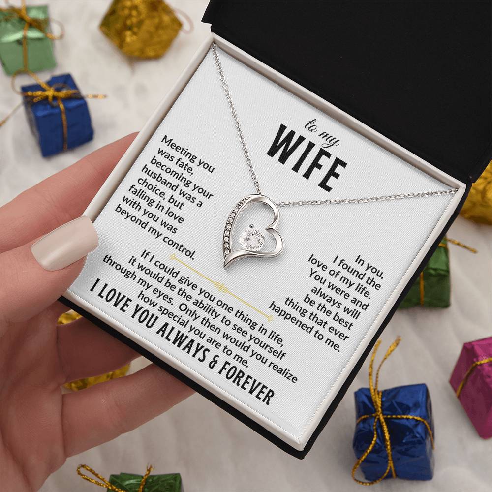 To My Wife | I Love You Always & Forever Necklace Gift