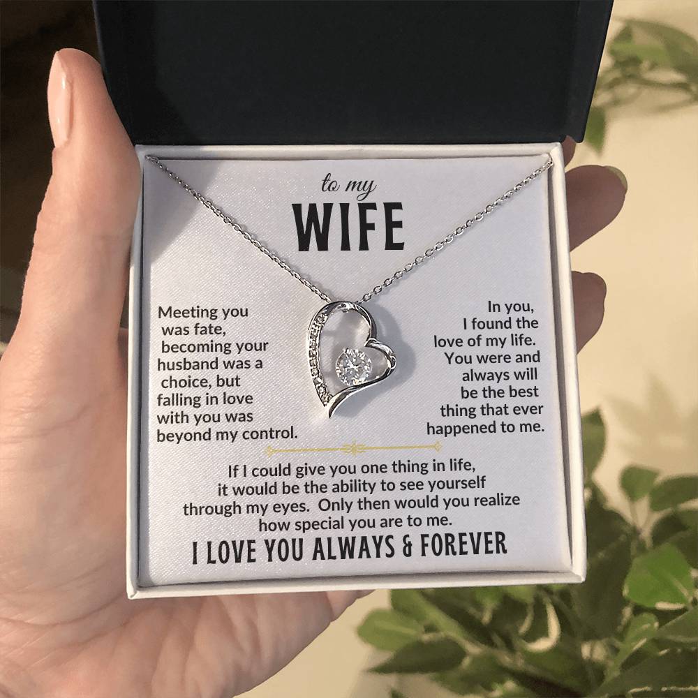 To My Wife | I Love You Always & Forever Necklace Gift