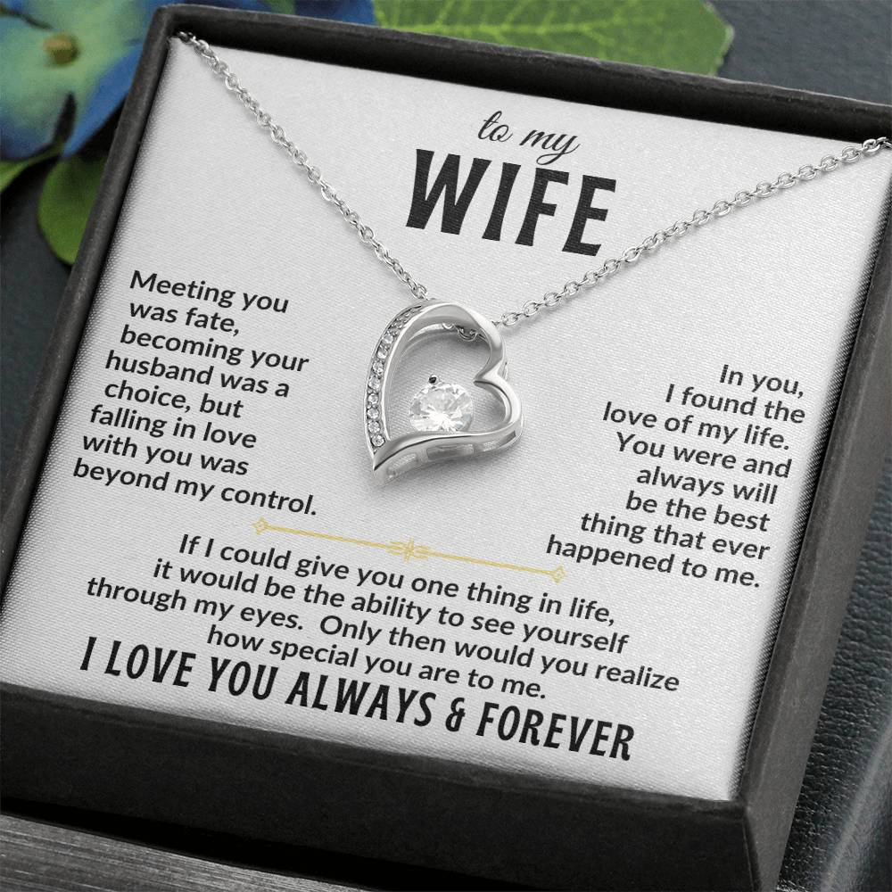 To My Wife | I Love You Always & Forever Necklace Gift