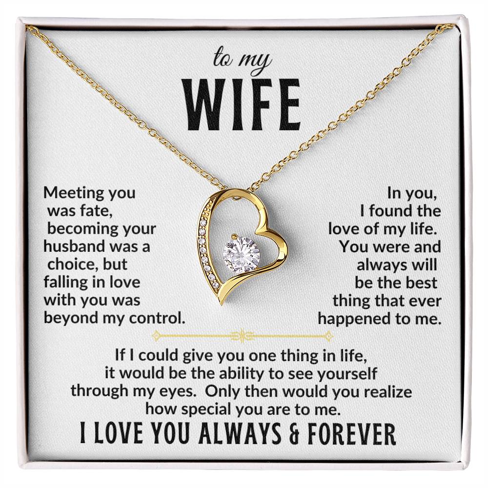 To My Wife | I Love You Always & Forever Necklace Gift