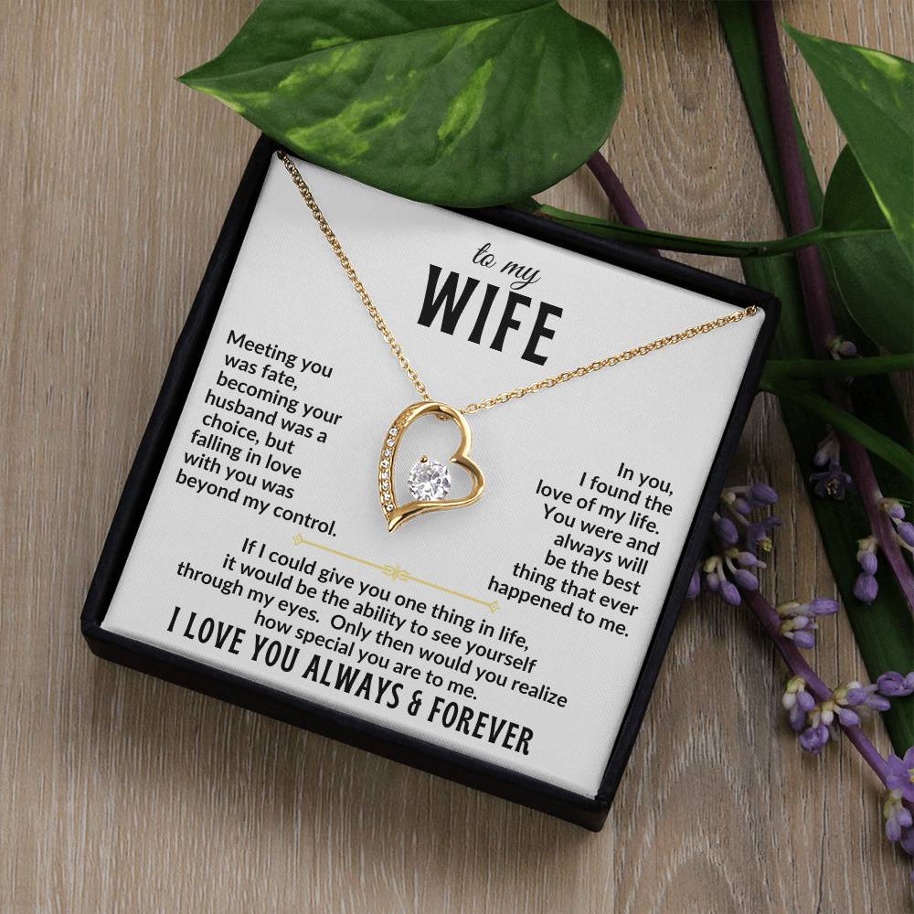 To My Wife | I Love You Always & Forever Necklace Gift